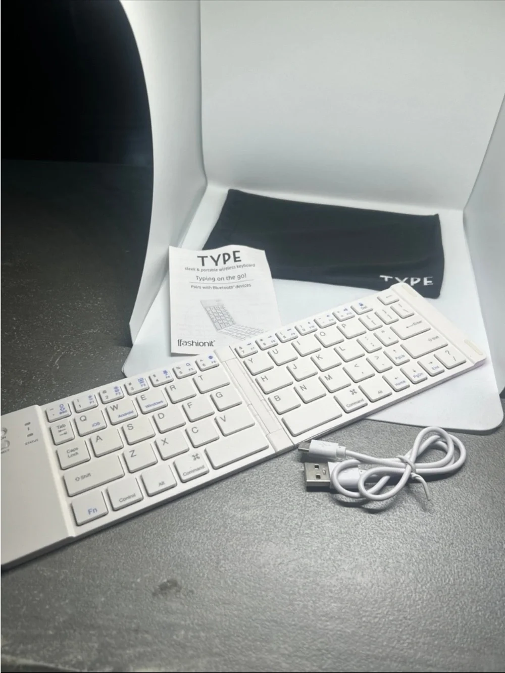 Foldable Bluetooth Keyboard - White TYPE